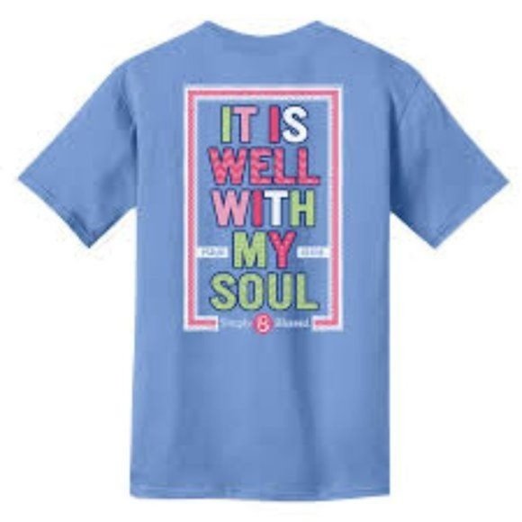 Simply Blessed Womens T Shirt  It is Well With My Soul Size Medium - Picture 1 of 3